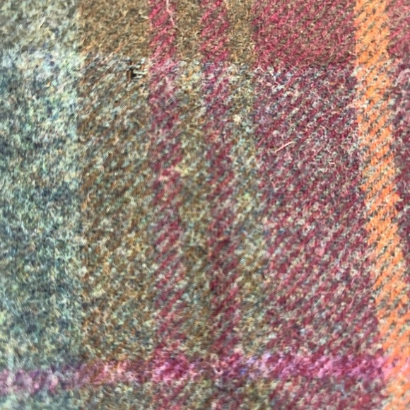 Vintage Lauren Ralph Lauren Petite Tweed Tartan Lamb Wool Leather Elbow Womens M - Picture 11 of 14